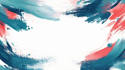 Poster - Artistic brushstroke frame encircling a pristine white center, ideal for showcasing creative works or elegant presentations.