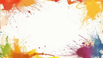 Poster - Ink splash design, vibrant colors blending into a smooth white center, ideal for artistic presentations or creative projects.