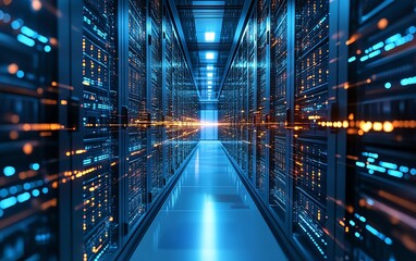 Aufkleber - An IT security concept background with a digital lock, secure servers, and flowing binary code, emphasizing cybersecurity in the modern world