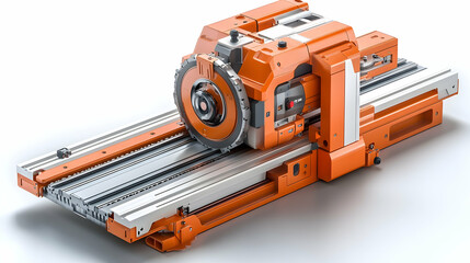 Poster - A high-tech industrial cutting machine with a sliding mechanism for precision work.