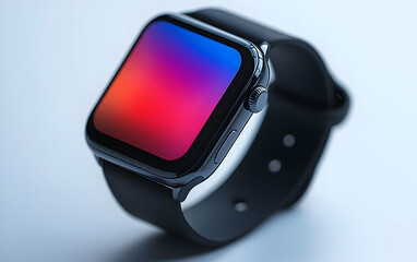 Poster - A sleek smartwatch with a vibrant gradient display and a black strap.