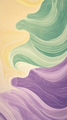 Wall Mural - A painting of a tree with a purple and green swirl. The painting is abstract and has a lot of texture
