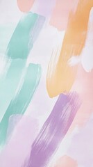 Wall Mural - A colorful painting with many different shades of green, yellow, and purple. The painting is abstract and has a lot of texture. The colors seem to be blending together, creating a sense of movement