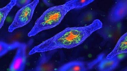Poster - Colorful Visualization of Abstract Cellular Structures in Microscopy