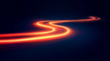 Poster - Light trails weave through a dark space creating a mesmerizing flowing effect. 