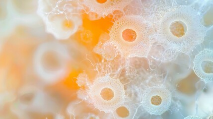 Poster - Abstract Close-up of Organic Textures with Soft Focus in Pastel Tones for Artistic and Scientific Use