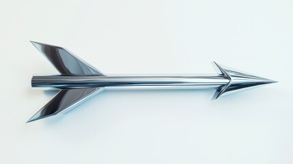 Poster - Polished Metallic Arrow Icon With Sleek Design Symbolizing Direction Success and Progress Against a Light Background
