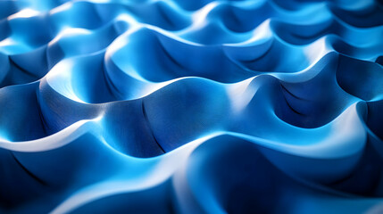 Poster - Abstract blue waves create a dynamic, fluid-like texture, evoking movement and depth.