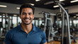 © Pablicus - Latino Gym Trainer Working with Fitness Equipment and Weights Indoors