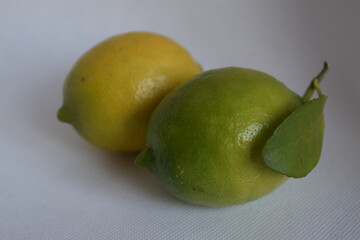 Fresh lemon. Lemons lying on a flat surface.