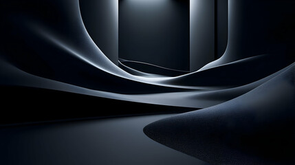Poster - A minimalist, abstract space featuring smooth curves and soft lighting.