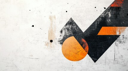 Poster - Geometric shapes on a white textured background, offering a modern and dynamic aesthetic.
