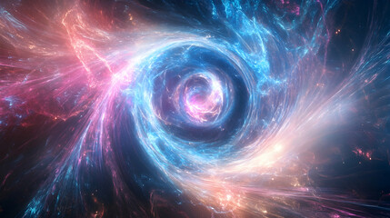 Wall Mural - a vibrant abstract background with swirling neon colors of blue, pink, and purple, creating a dynami