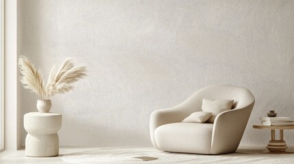 Leinwandbilder - A 3D wallpaper featuring delicate, curved line art patterns on a light, neutral background, creating a soft and artistic environment.