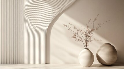 Leinwandbilder - A clean and minimalistic 3D wallpaper with geometric line art against a light, neutral backdrop, enhancing the simplicity of the design.