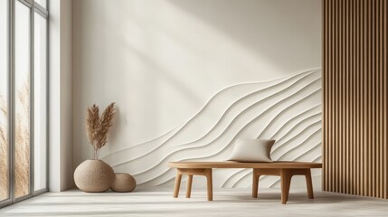 Leinwandbilder - A clean and minimalistic 3D wallpaper with geometric line art against a light, neutral backdrop, enhancing the simplicity of the design.