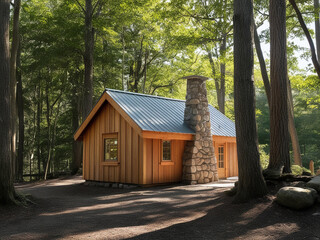 Wall Mural - Rustic Cottage in the Woods