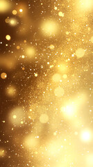 Wall Mural - abstract gold glitter texture and soft bokeh, background with golden glowing sparkles for new year o