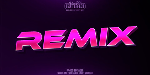 Poster - remix editable text effect, customizable party and disco 3d font style