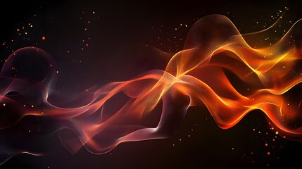 Poster - dynamic flowing abstract waves digital art vibrant colors fluid motion high contrast creative visual