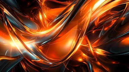Fototapete - Dynamic abstract art displaying fluid motion and vibrant colors digital artwork creative environment artistic viewpoint