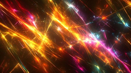 Poster - Dynamic light trails creation abstract art digital illustration vivid colors modern aesthetic