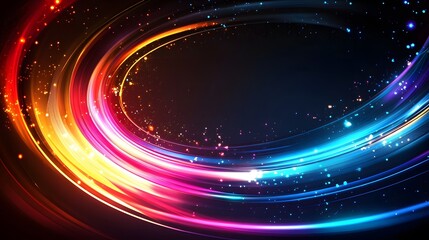 Poster - Vibrant light abstract event digital art creation colorful swirl effects creative space artistic perspective