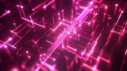 Poster - Exploring futuristic data visualization digital realm abstract graphics neon environment close-up technology concept