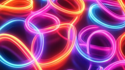 Poster - Dynamic light trails dance abstract art digital design colorful environment close-up view vibrant concepts