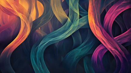 Poster - Dynamic color waves abstract art digital creation vibrant textures contemporary design visual harmony artistic expression
