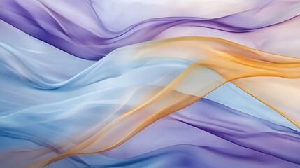 Poster - Flowing abstract fabrics in soft colors studio digital artwork tranquil atmosphere aerial view creative expression