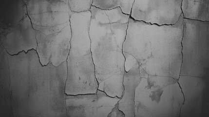 Cracked Gray Concrete Wall Texture Background Image Generative Ai.