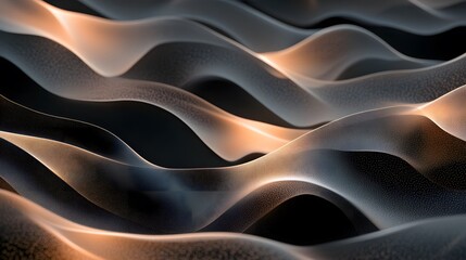Poster - Flowing abstract waves digital art modern aesthetics studio environment close-up view visual harmony