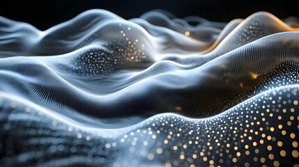 Poster - Dynamic digital waves virtual space abstract art contemporary design close-up visual innovation
