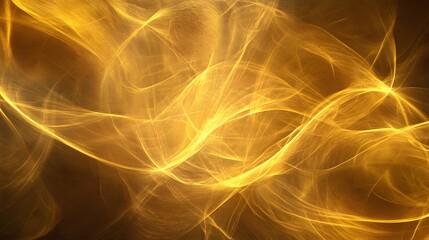 Poster - Dynamic golden waves flowing abstract background digital art ethereal environment upward perspective energy concept