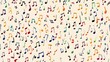 © HiSea - Musical notes celebration creative studio digital art colorful background overhead view rhythm & harmony