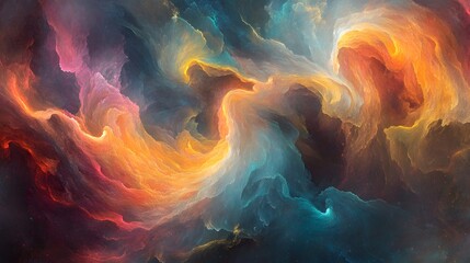 Poster - Dynamic cosmic swirls digital artwork abstract art colorful universe artistic perspective imagination