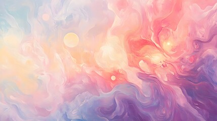 Poster - Colorful abstract art displaying dreamy swirls digital creation soft light environment close-up viewpoint serenity concept