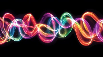 Poster - Dynamic colorful light waves digital realm abstract visuals vibrant environment artistic exploration