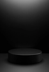 Wall Mural - abstract black color background and step of podium for product presentation. black podium or pedesta