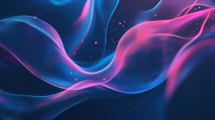 Poster - Big data analytics in a digital futuristic setting with swirling lines, blue tones, and algorithmic connections.