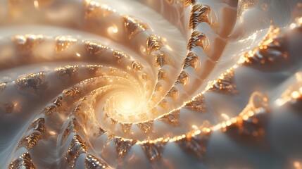 Poster - Exploring cosmic spirals abstract swirling patterns digital art illuminated background hypnotic viewpoint