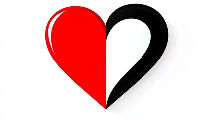 Wall Mural - Heart with a red and black border