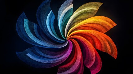 Poster - Dynamic colorful spiral artwork abstract digital art vibrant palette studio environment close-up view artistic expression