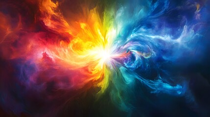 Fototapete - Dynamic color explosion in abstract art digital creation vibrant background artistic perspective visual concept