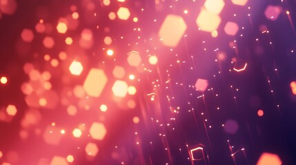 Poster - Dynamic light particles dancing in a cosmic environment abstract visuals close-up perspective digital art