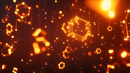 Poster - Dynamic abstract shapes and light effects digital space graphic animation futuristic environment close-up view creative concept