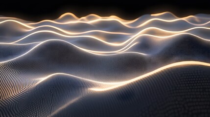 Poster - Dynamic light waves creating abstract patterns studio digital art creative space aerial view visual concept