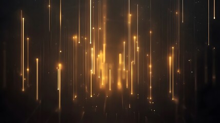 Poster - Dynamic golden light effects digital space visual animation dark background abstract concept