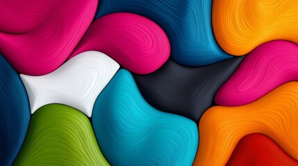 Poster - Colorful abstract painting with a variety of colors and shapes. The painting is a mix of different colors and shapes, creating a dynamic and lively composition